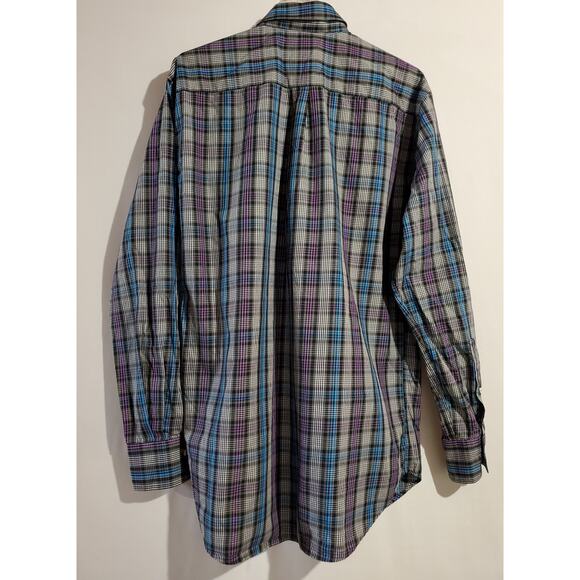 Peter Millar Plaid Button Down 100% Cotton Long Sleeve Collared Shirt Men's L - Picture 2 of 9